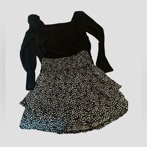 Zara Girls 11 - 12 skort Art Class girls 11 12 top long sleeve black white skirt